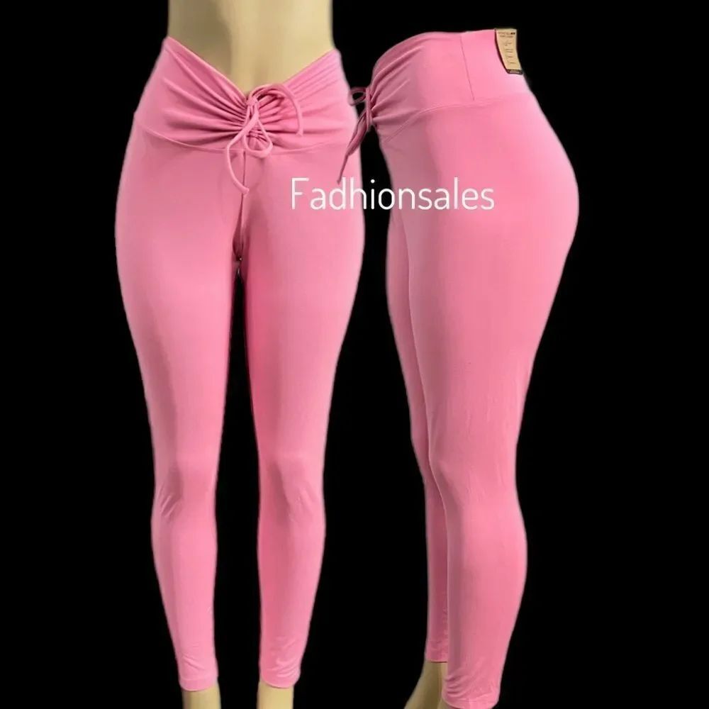 Victoria’s Secret Pink Active high Waist Full Length Ruched V leggings Pink XXL